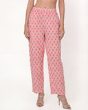 Pastel Pink Floral Printed Cotton Suit Set