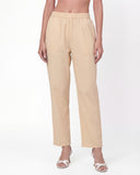 Ivory Pink Floral Print Cotton Suit Set with Beads And Stones Lace