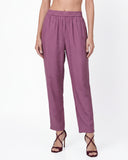 Purple Chanderi Silk Kantha Work Suit Set