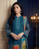 Teal Blue Cotton with Lace & Jaipuri Print Suit Set