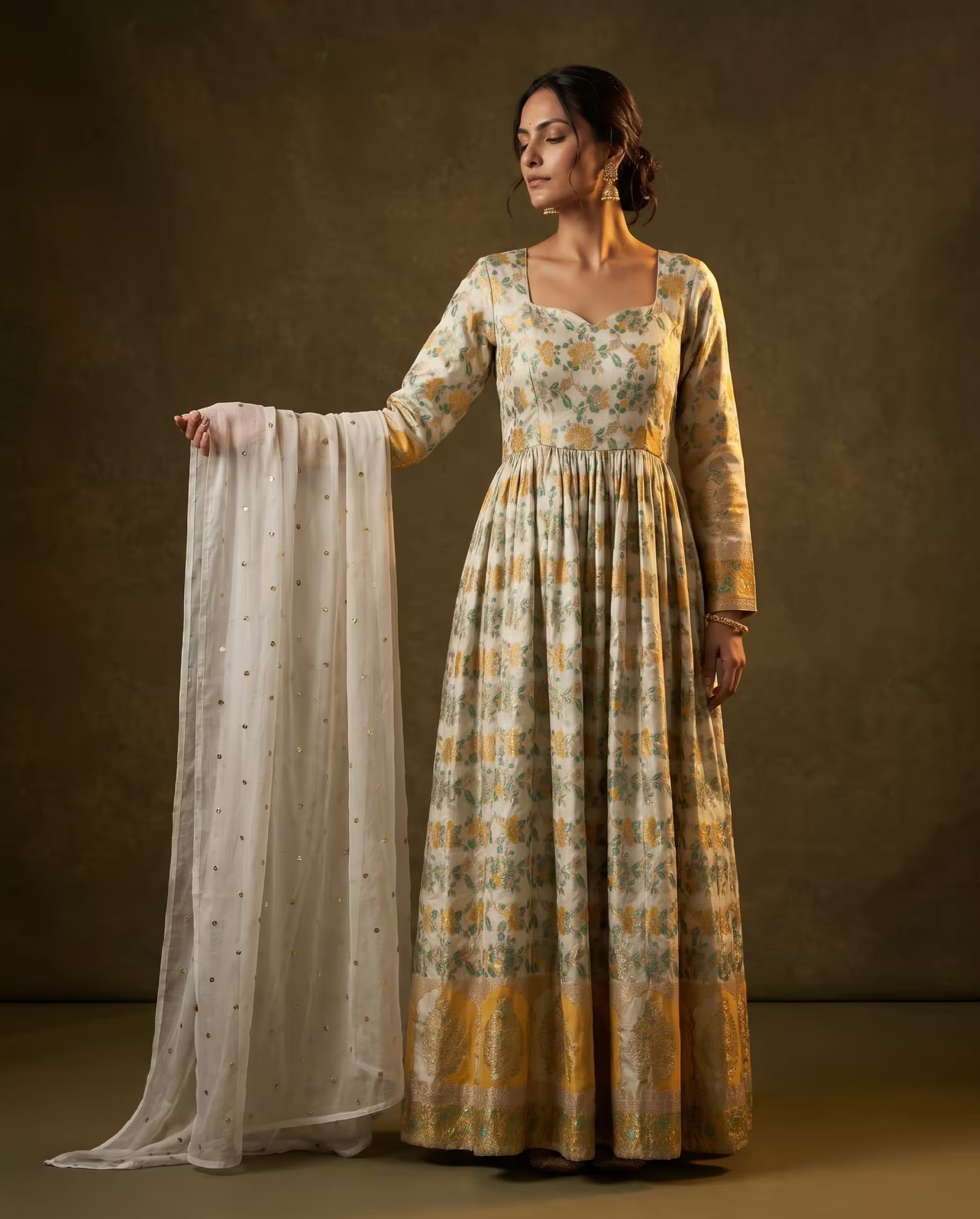 Kunjal Banarasi Brocade Anarkali Set