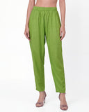 Poly Muslim Green Kurta Dupatta Pant Set
