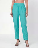 Sea Green Slik Blend Straight Suit Set with Cotton Lining