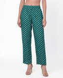 Teal Green Embroidered Cotton Suit Set