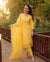 Yellow Silk Blend Suit Set with Cotton Lining