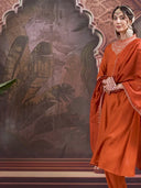 Vandann_Tangerine_Orange_Embroidered_Silk_Blend_Suit_Set