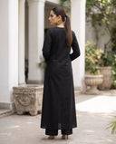 Black Front Slit Kurta Set