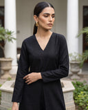 Black Front Slit Kurta Set