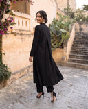 Black Pintuck Kurta Set