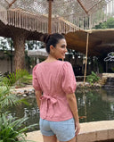 Alina Dusty Pink Puff Sleeve Top
