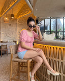 Alina Dusty Pink Puff Sleeve Top