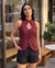 Elara Red Wine Halter Top