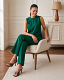 Emerald Green Cotton Sleeveless Co-Ord Set