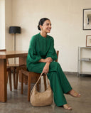 Emerald Green Puff Sleeve Co-Ord Set
