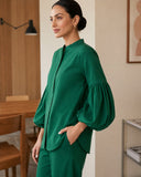 Emerald Green Puff Sleeve Co-Ord Set