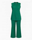 Emerald Green Cotton Sleeveless Co-Ord Set