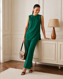 Emerald Green Cotton Sleeveless Co-Ord Set