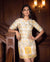 Riva Golden Bloom Brocade Mini Dress