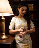 Riva Golden Bloom Brocade Mini Dress