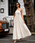 Ivory White Halter Neck Smocked Long Dress