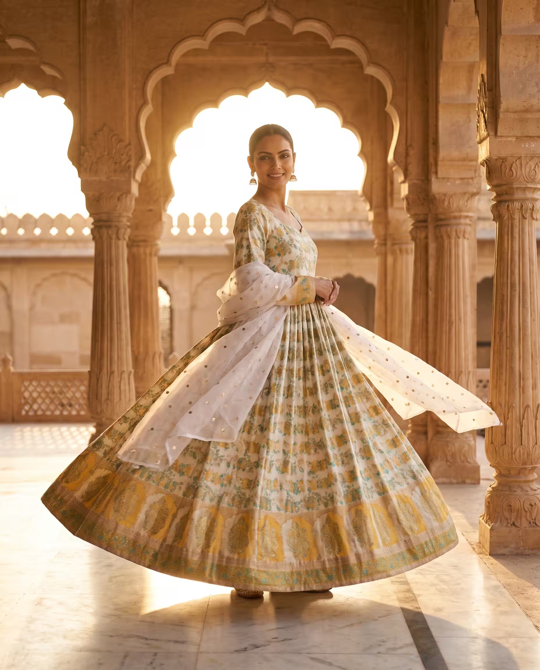 Kunjal Banarasi Brocade Anarkali Set