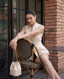 Elise Ivory White Pintuck Peplum Top