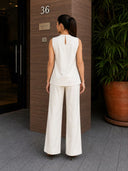 Ivory White Cotton Sleeveless Co-Ord Set