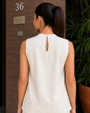 Ivory White Cotton Sleeveless Co-Ord Set