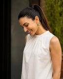 Ivory White Cotton Sleeveless Co-Ord Set