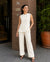 Ivory White Cotton Sleeveless Co-Ord Set