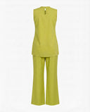 Macha Green Cotton Sleeveless Co-Ord Set