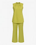 Macha Green Cotton Sleeveless Co-Ord Set
