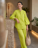 Matcha Green Puff Sleeve Co-Ord Set