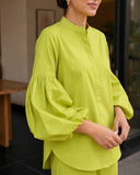 Matcha Green Puff Sleeve Co-Ord Set
