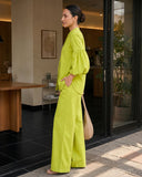 Matcha Green Puff Sleeve Co-Ord Set