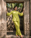 Matcha Green Puff Sleeve Co-Ord Set