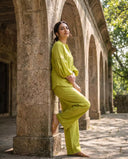 Matcha Green Puff Sleeve Co-Ord Set