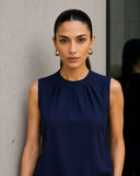 Midnight Blue Cotton Sleeveless Co-Ord Set