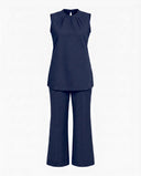 Midnight Blue Cotton Sleeveless Co-Ord Set