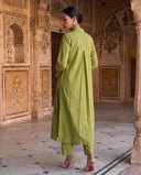 Olive Green Pintuck Kurta Set