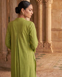 Olive Green Pintuck Kurta Set