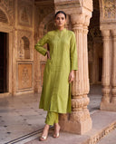 Olive Green Pintuck Kurta Set