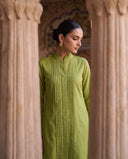 Olive Green Pintuck Kurta Set