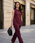 Wine Red Cotton Sleeveless Co-Ord Set