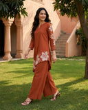 Rust Bloom Embroidered Co-Ord Set