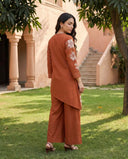 Rust Bloom Embroidered Co-Ord Set