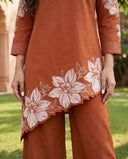 Rust Bloom Embroidered Co-Ord Set