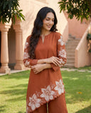Rust Bloom Embroidered Co-Ord Set