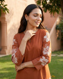 Rust Bloom Embroidered Co-Ord Set