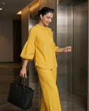 Sunshine Yellow Puff Sleeve Co-Ord Set